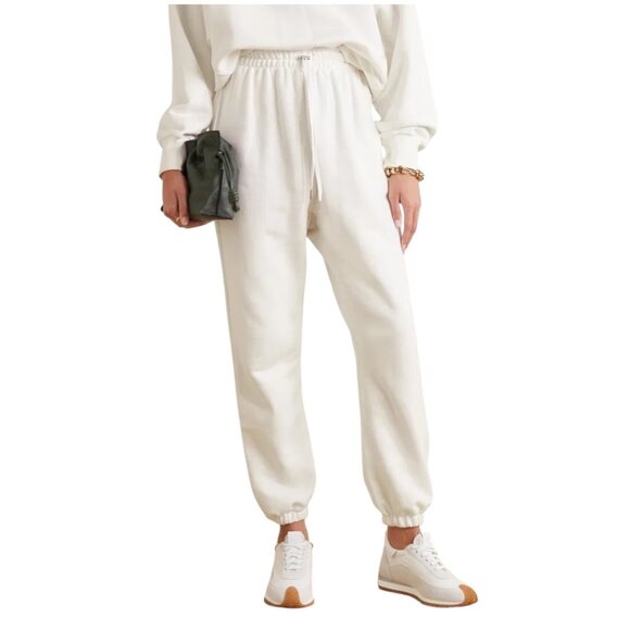 The Frankie Shop Vanessa Cotton Jersey Sweatpants in Off-White - Picture 1 of 10